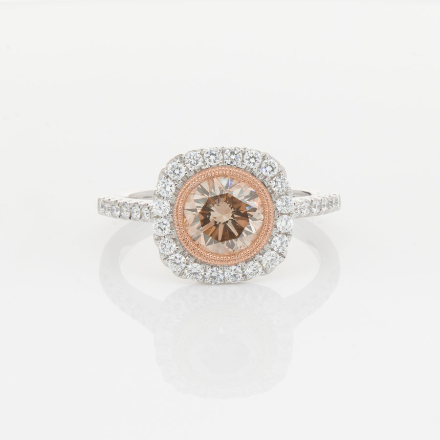 18ct White Gold 1.12ct Cognac Diamond Ring-Ring-Walker & Hall