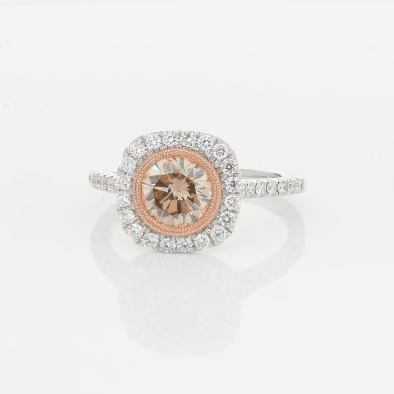 18ct White Gold 1.12ct Cognac Diamond Ring-Ring-Walker & Hall