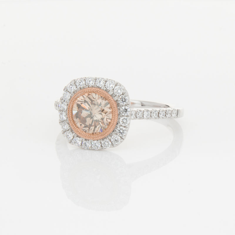18ct White Gold 1.12ct Cognac Diamond Ring-Ring-Walker & Hall