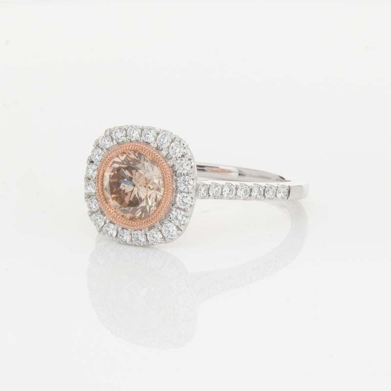 18ct White Gold 1.12ct Cognac Diamond Ring-Ring-Walker & Hall
