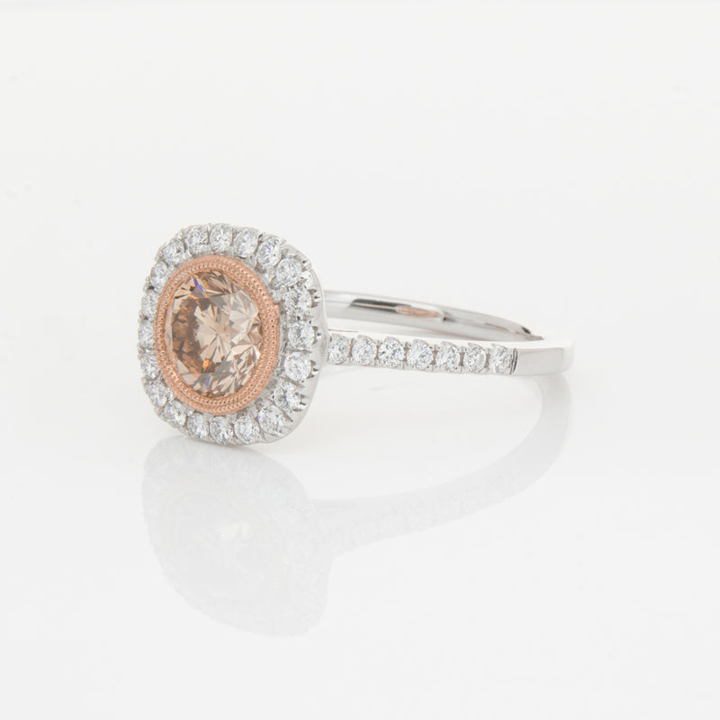 18ct White Gold 1.12ct Cognac Diamond Ring-Ring-Walker & Hall