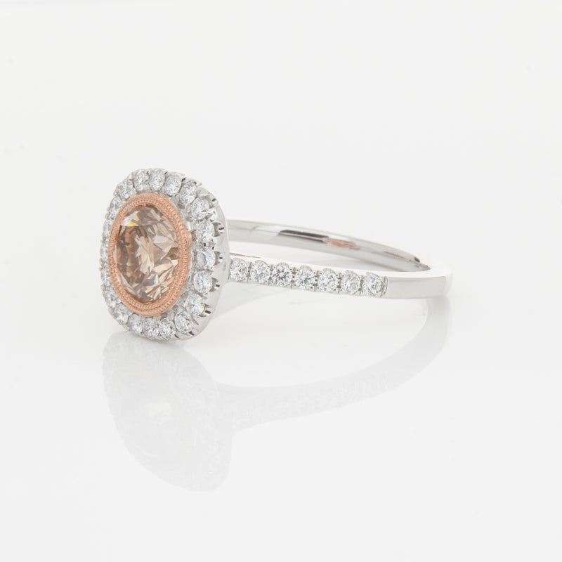 18ct White Gold 1.12ct Cognac Diamond Ring-Ring-Walker & Hall
