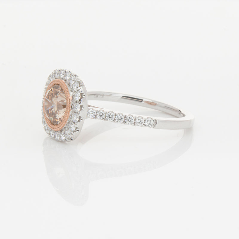 18ct White Gold 1.12ct Cognac Diamond Ring-Ring-Walker & Hall