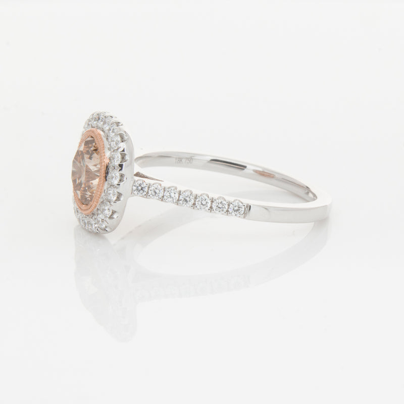 18ct White Gold 1.12ct Cognac Diamond Ring-Ring-Walker & Hall
