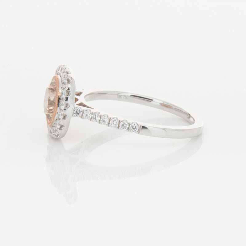 18ct White Gold 1.12ct Cognac Diamond Ring-Ring-Walker & Hall