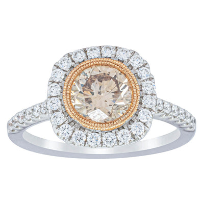 18ct White Gold 1.12ct Cognac Diamond Ring-Ring-Walker & Hall