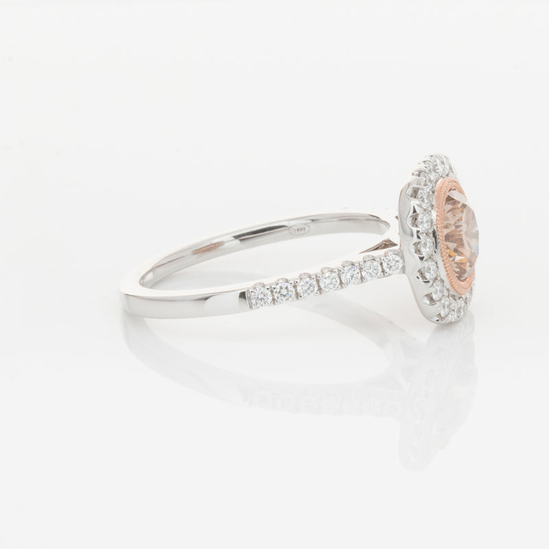 18ct White Gold 1.12ct Cognac Diamond Ring-Ring-Walker & Hall