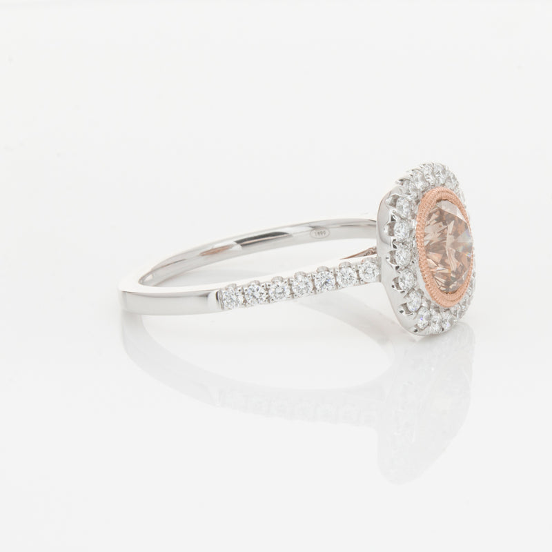 18ct White Gold 1.12ct Cognac Diamond Ring-Ring-Walker & Hall