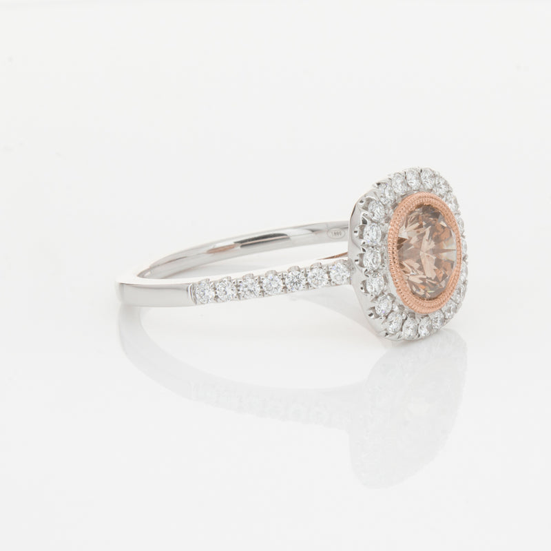 18ct White Gold 1.12ct Cognac Diamond Ring-Ring-Walker & Hall
