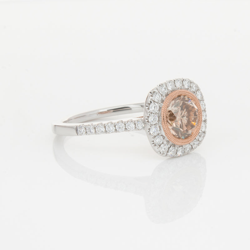 18ct White Gold 1.12ct Cognac Diamond Ring-Ring-Walker & Hall