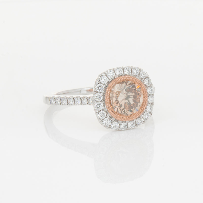 18ct White Gold 1.12ct Cognac Diamond Ring-Ring-Walker & Hall