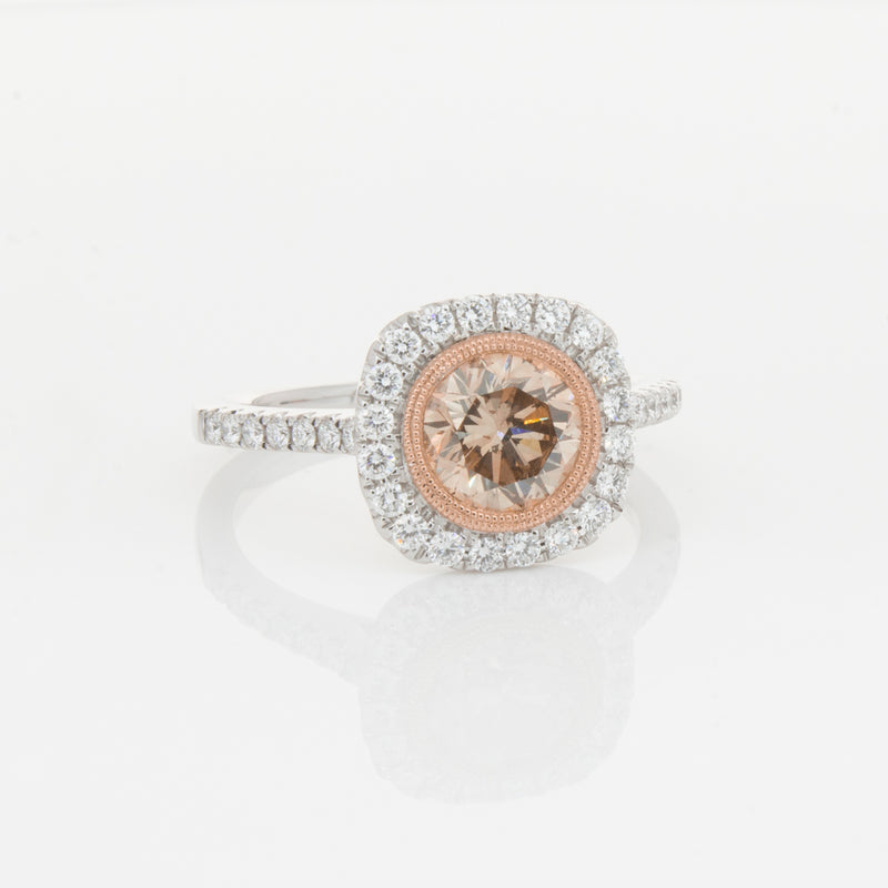 18ct White Gold 1.12ct Cognac Diamond Ring-Ring-Walker & Hall