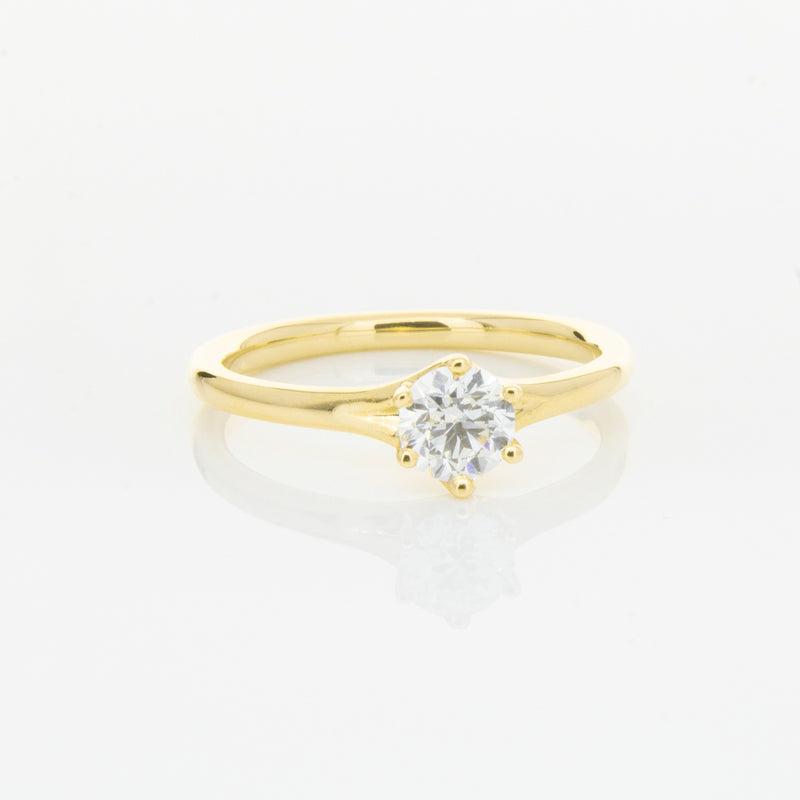 18ct Yellow Gold .48ct Diamond Grace Ring-Ring-Walker & Hall