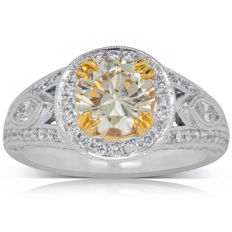 18ct White Gold Yellow Diamond Ring-Ring-Walker & Hall