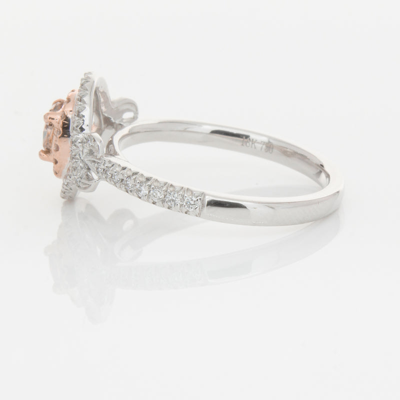18ct White Gold Pink & White Diamond Ring-Ring-Walker & Hall