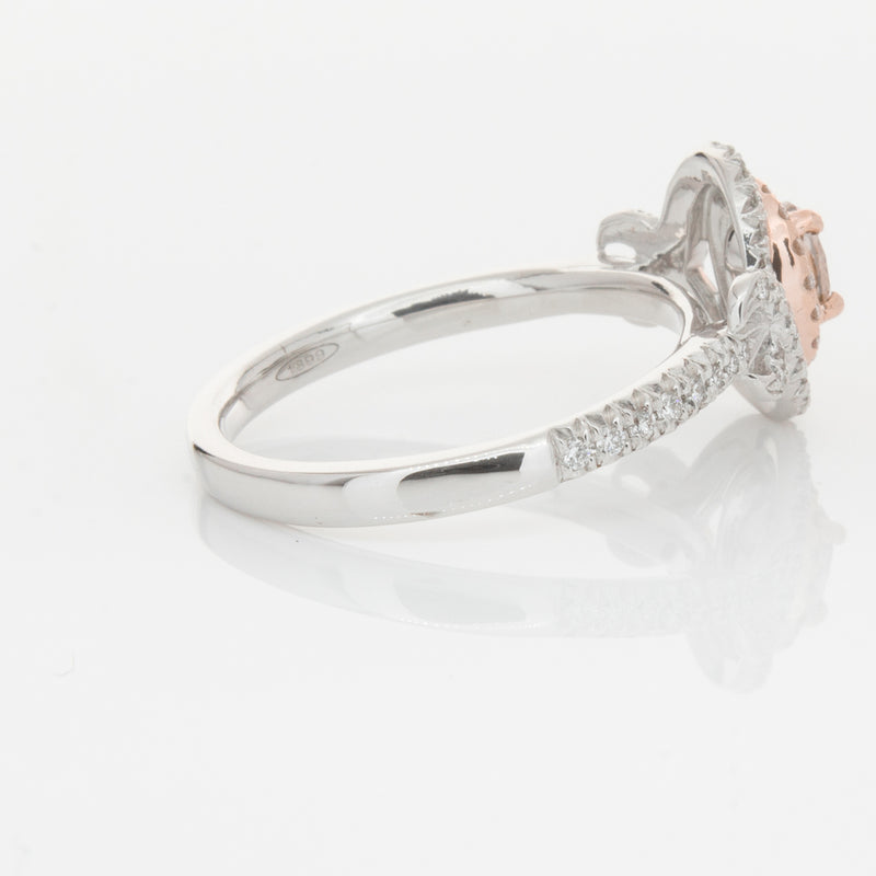 18ct White Gold Pink & White Diamond Ring-Ring-Walker & Hall
