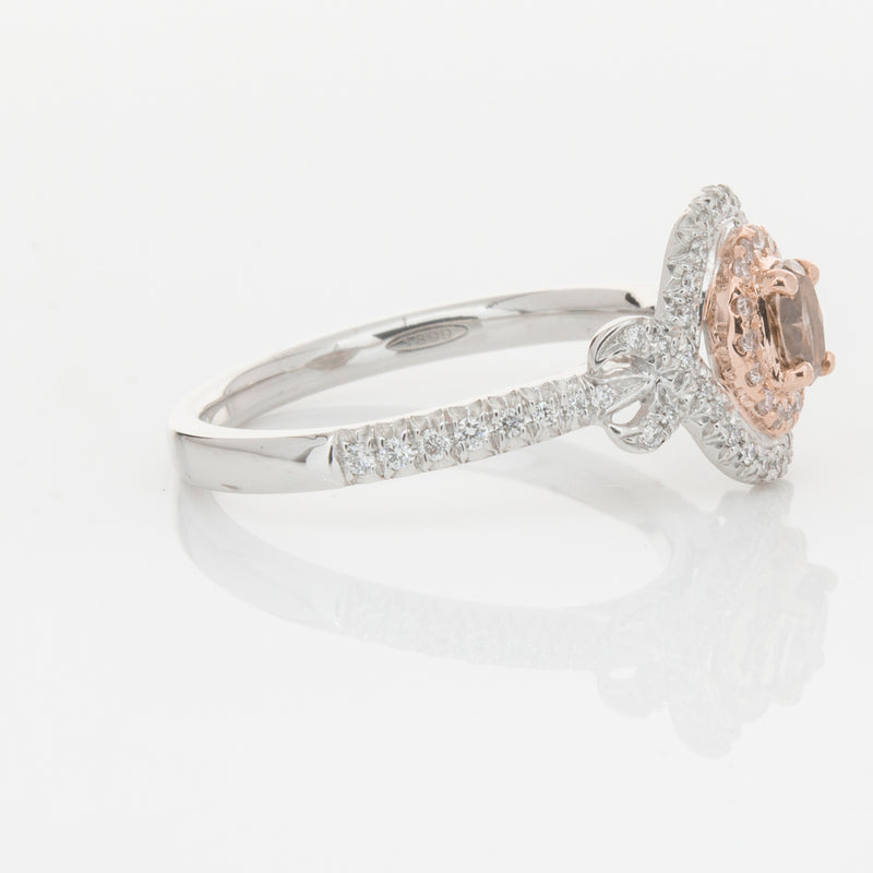 18ct White Gold Pink & White Diamond Ring-Ring-Walker & Hall