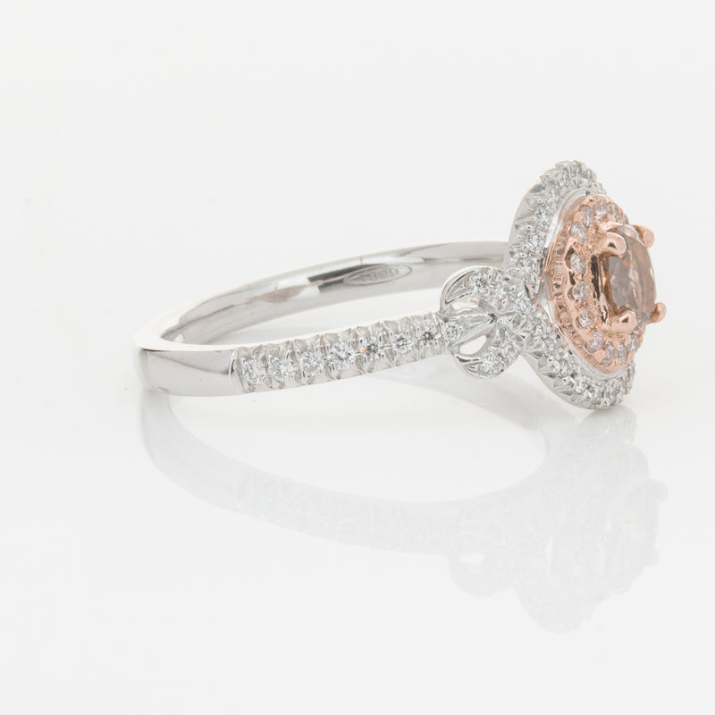 18ct White Gold Pink & White Diamond Ring-Ring-Walker & Hall