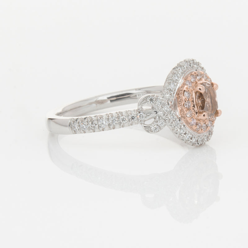 18ct White Gold Pink & White Diamond Ring-Ring-Walker & Hall