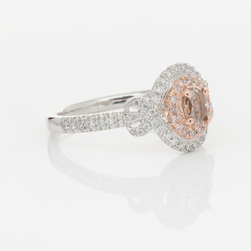 18ct White Gold Pink & White Diamond Ring-Ring-Walker & Hall