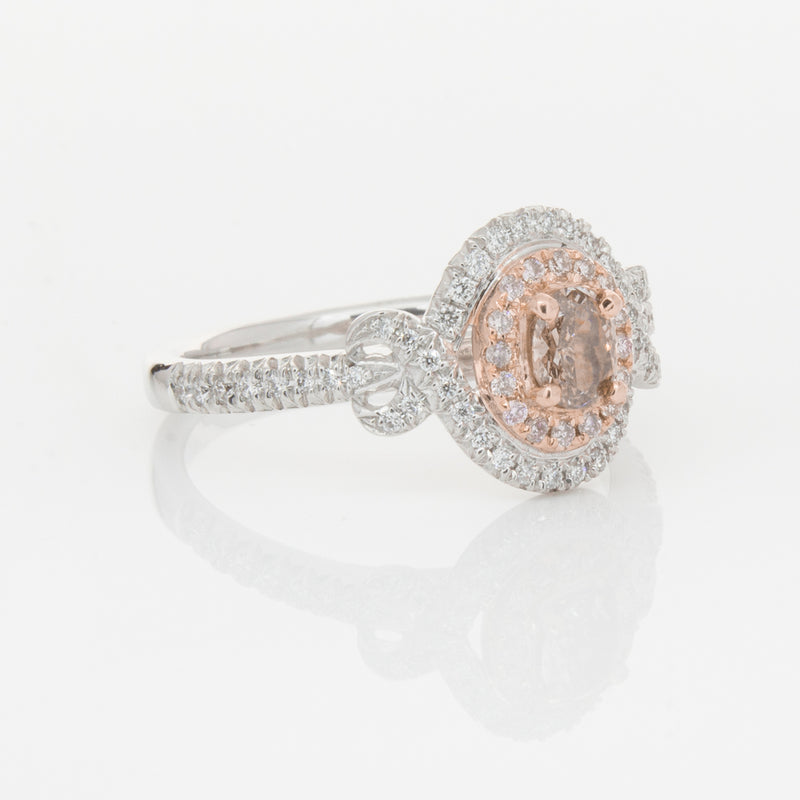 18ct White Gold Pink & White Diamond Ring-Ring-Walker & Hall