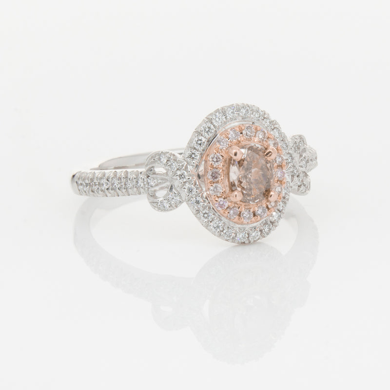 18ct White Gold Pink & White Diamond Ring-Ring-Walker & Hall