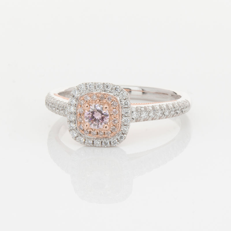 18ct White & Rose Gold Pink Diamond Ring-Ring-Walker & Hall