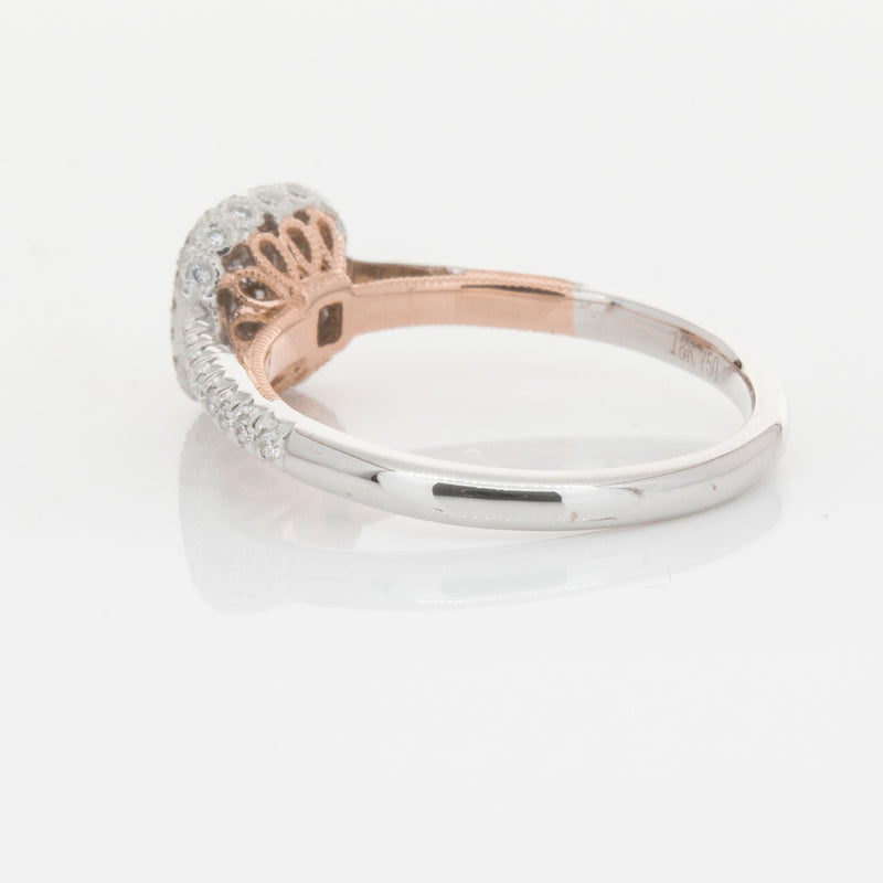 18ct White & Rose Gold Pink Diamond Ring-Ring-Walker & Hall