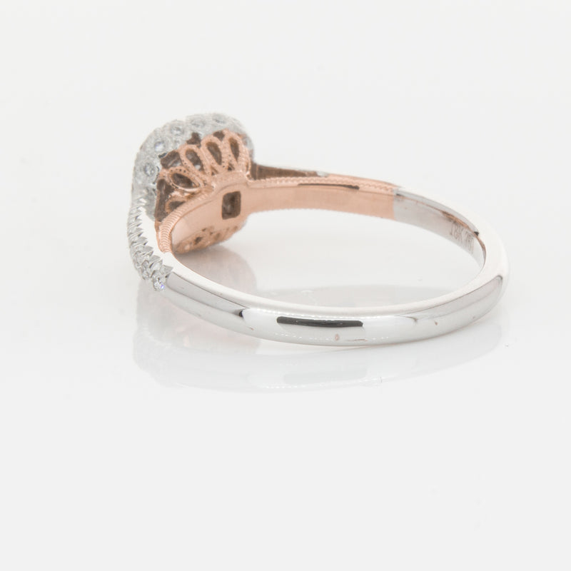 18ct White & Rose Gold Pink Diamond Ring-Ring-Walker & Hall
