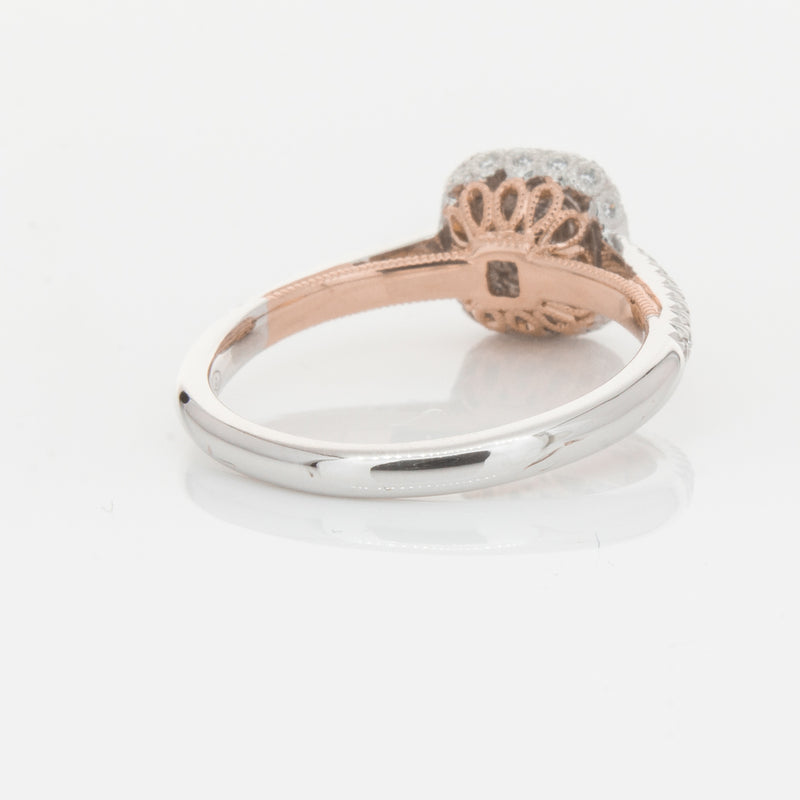 18ct White & Rose Gold Pink Diamond Ring-Ring-Walker & Hall
