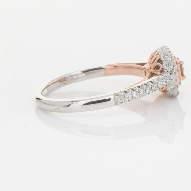 18ct White & Rose Gold Pink Diamond Ring-Ring-Walker & Hall