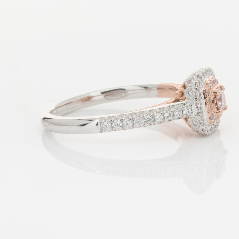 18ct White & Rose Gold Pink Diamond Ring-Ring-Walker & Hall