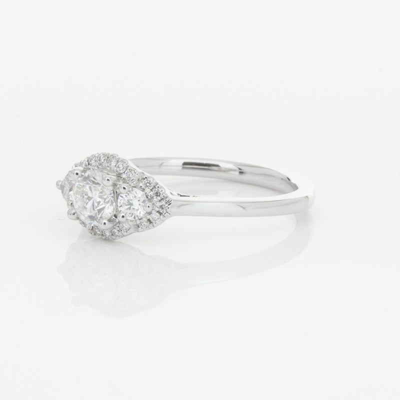 18ct White Gold Diamond Posie Ring-Ring-Walker & Hall