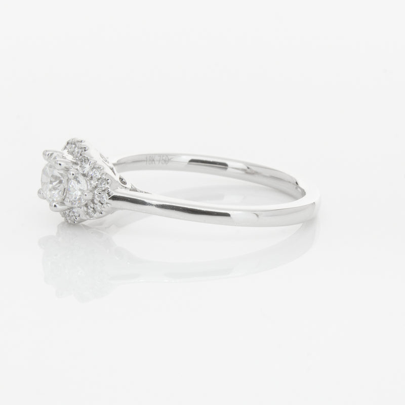 18ct White Gold Diamond Posie Ring-Ring-Walker & Hall