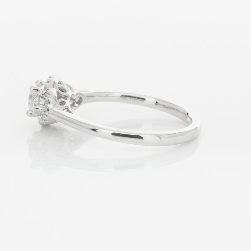 18ct White Gold Diamond Posie Ring-Ring-Walker & Hall