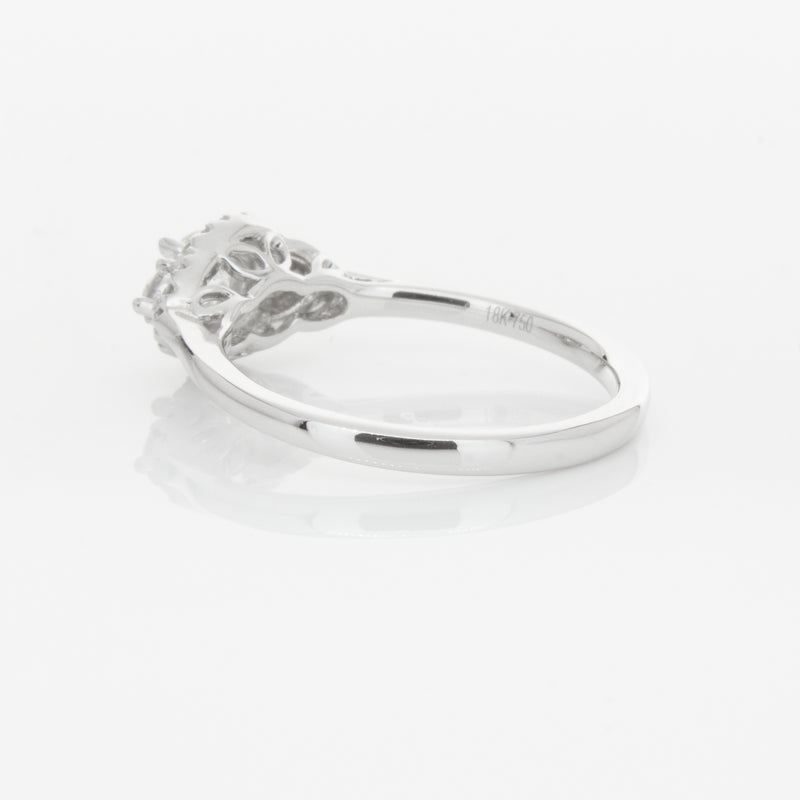 18ct White Gold Diamond Posie Ring-Ring-Walker & Hall