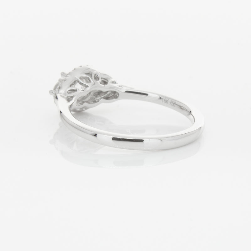 18ct White Gold Diamond Posie Ring-Ring-Walker & Hall