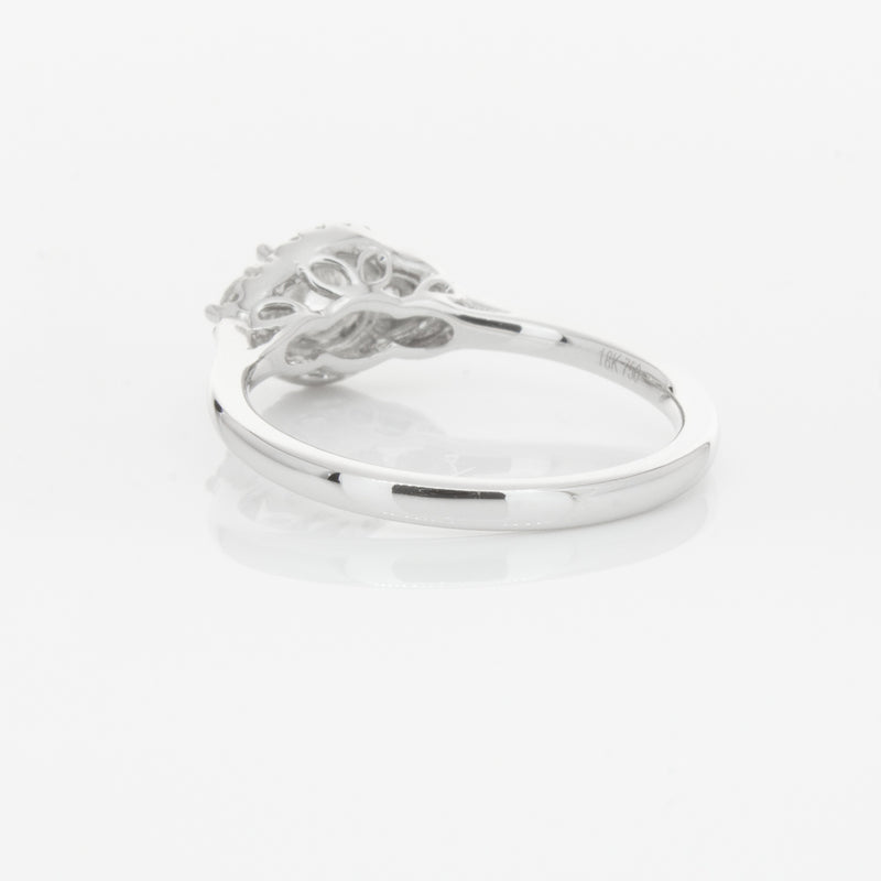 18ct White Gold Diamond Posie Ring-Ring-Walker & Hall