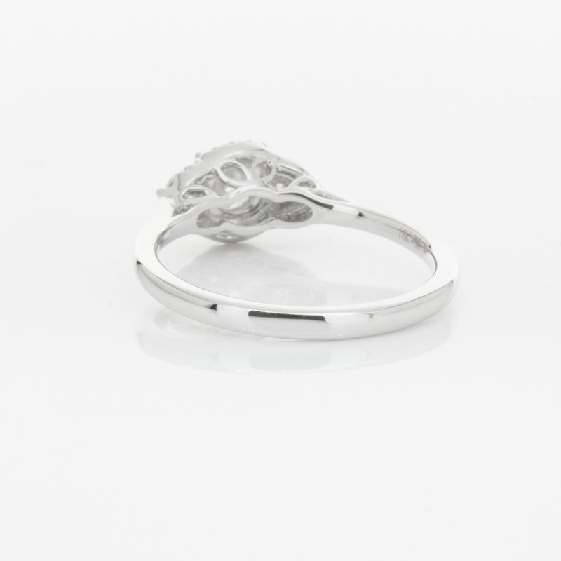 18ct White Gold Diamond Posie Ring-Ring-Walker & Hall