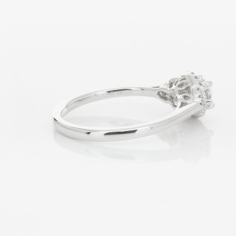18ct White Gold Diamond Posie Ring-Ring-Walker & Hall
