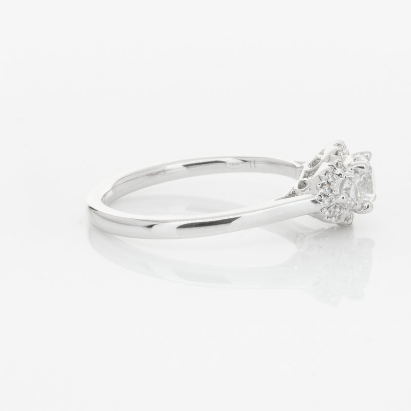 18ct White Gold Diamond Posie Ring-Ring-Walker & Hall