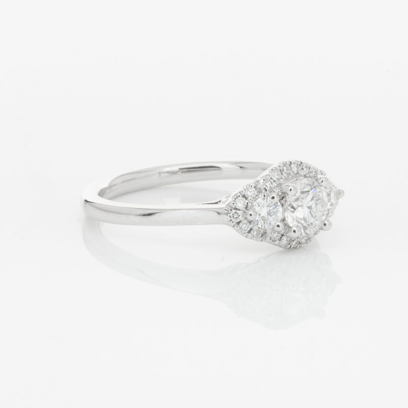 18ct White Gold Diamond Posie Ring-Ring-Walker & Hall