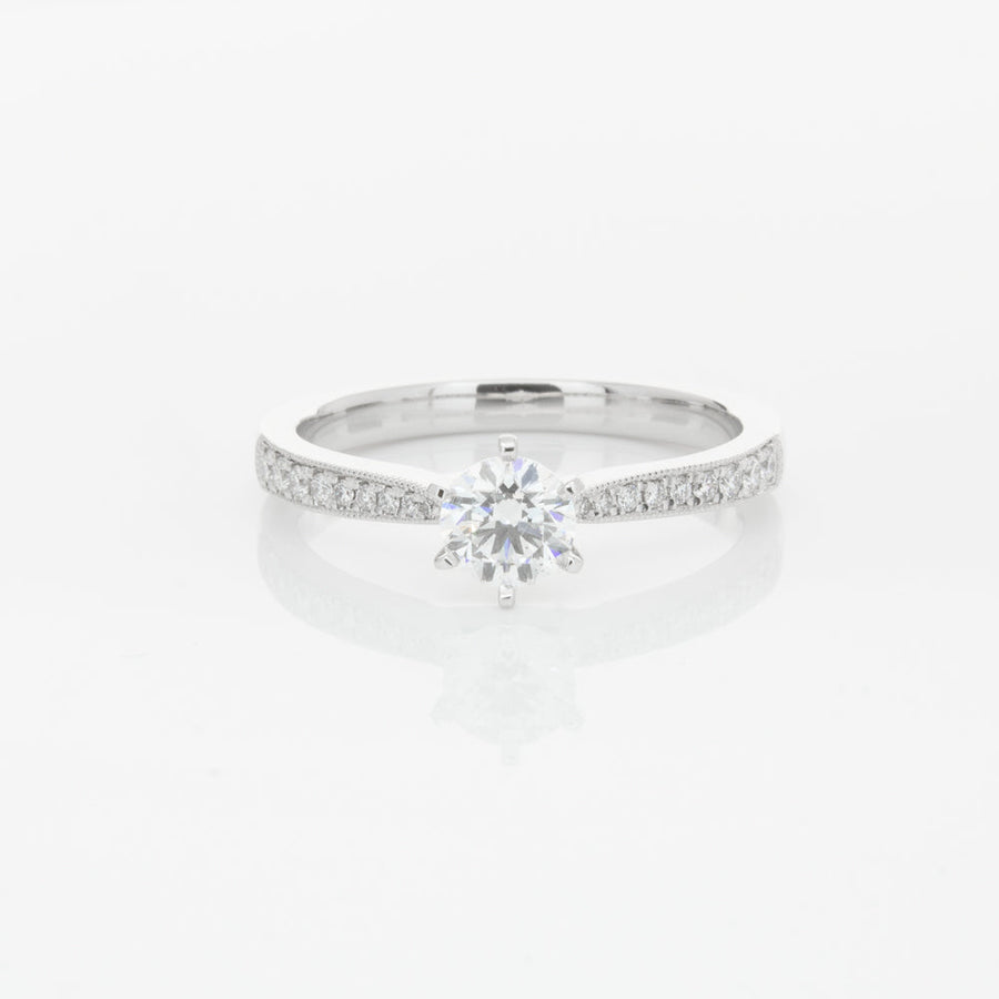 18ct White Gold .40ct Diamond Zenith Ring-Ring-Walker & Hall