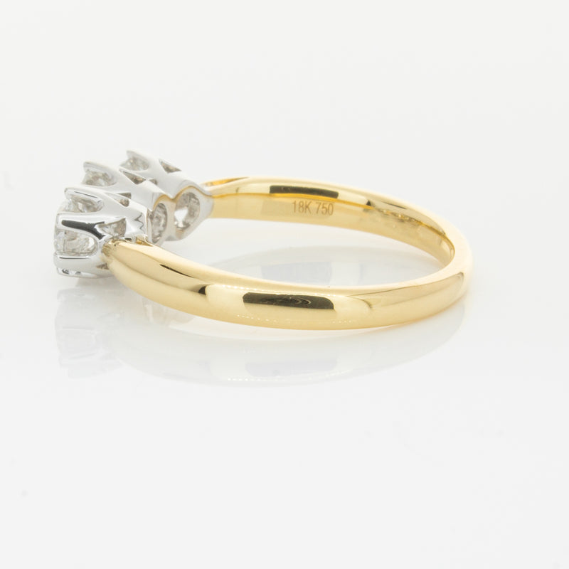 18ct Yellow Gold .98ct Diamond Trilogy Ring-Ring-Walker & Hall