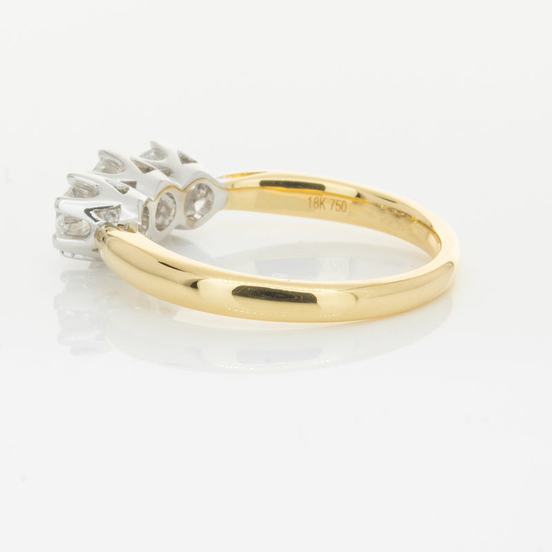 18ct Yellow Gold .98ct Diamond Trilogy Ring-Ring-Walker & Hall