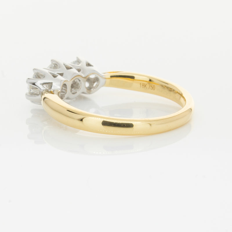18ct Yellow Gold .98ct Diamond Trilogy Ring-Ring-Walker & Hall
