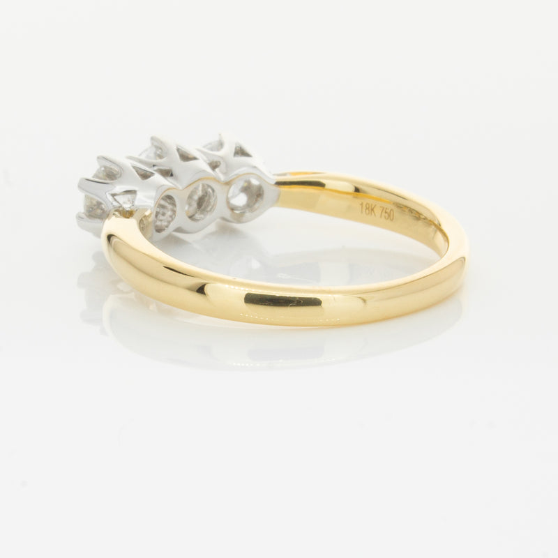 18ct Yellow Gold .98ct Diamond Trilogy Ring-Ring-Walker & Hall