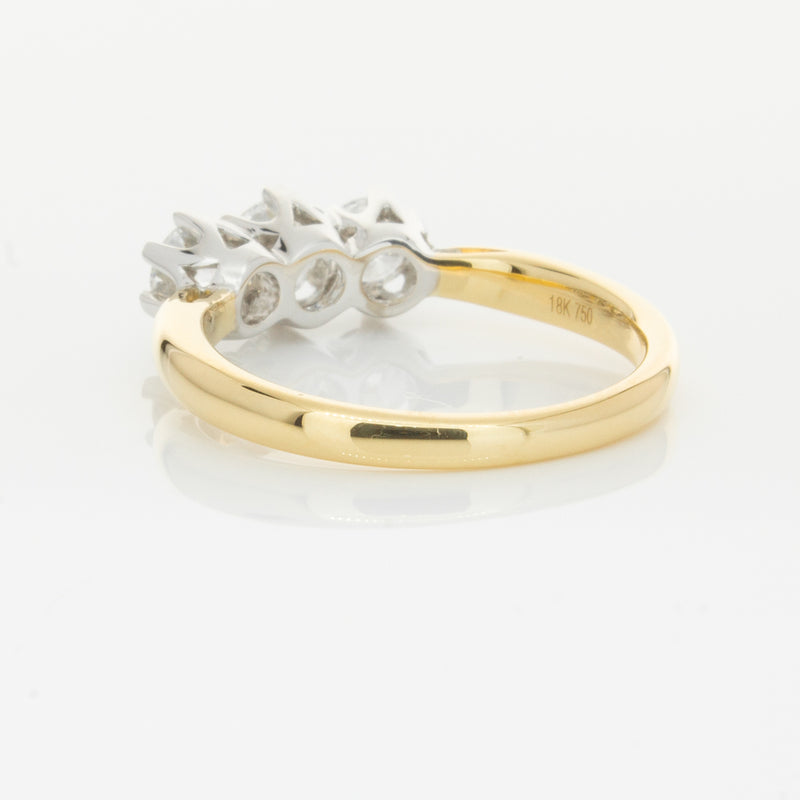 18ct Yellow Gold .98ct Diamond Trilogy Ring-Ring-Walker & Hall
