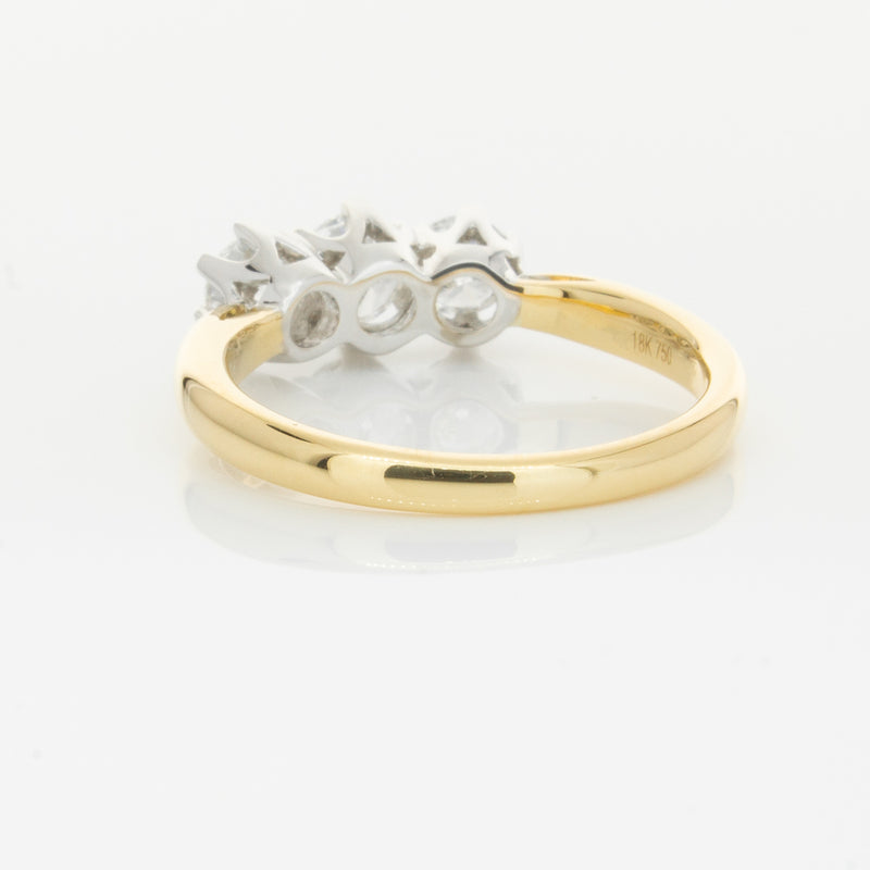 18ct Yellow Gold .98ct Diamond Trilogy Ring-Ring-Walker & Hall