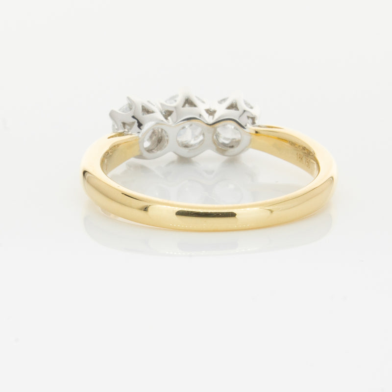 18ct Yellow Gold .98ct Diamond Trilogy Ring-Ring-Walker & Hall
